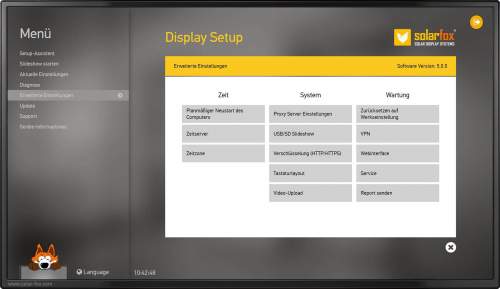 Solarfox Display Konfiguration